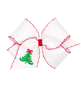 Wee Ones Wee Ones King White Christmas Tree Emb Moonstitch Bow