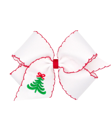 Wee Ones Wee Ones King White Christmas Tree Emb Moonstitch Bow