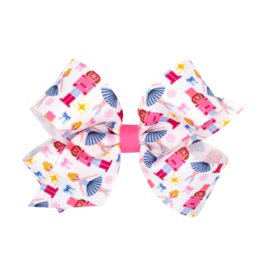 Wee Ones Wee Ones Medium Pink Nutcracker Printed Bow
