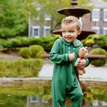 The Beaufort Bonnet Company TBBC Benny Button Romper - Grier Green /Palmetto Pearl