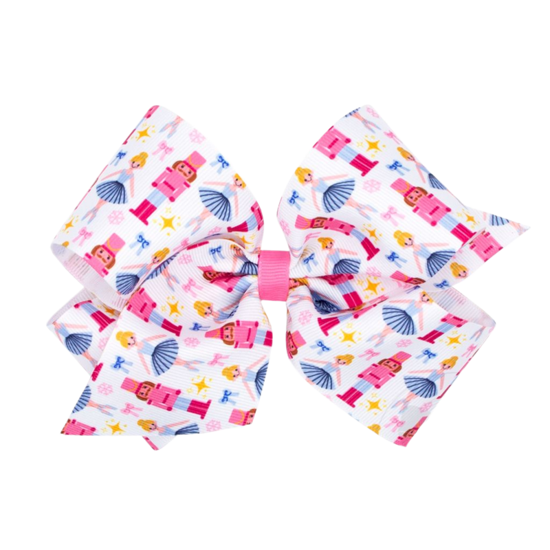 Wee Ones Wee Ones King Pink Nutcracker Printed Bow