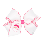Wee Ones Wee Ones Medium White Santa Emb Moonstich Bow