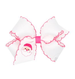 Wee Ones Wee Ones Medium White Santa Emb Moonstich Bow