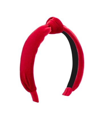 Wee Ones Wee Ones Red Sparkle Velvet Knot Headband