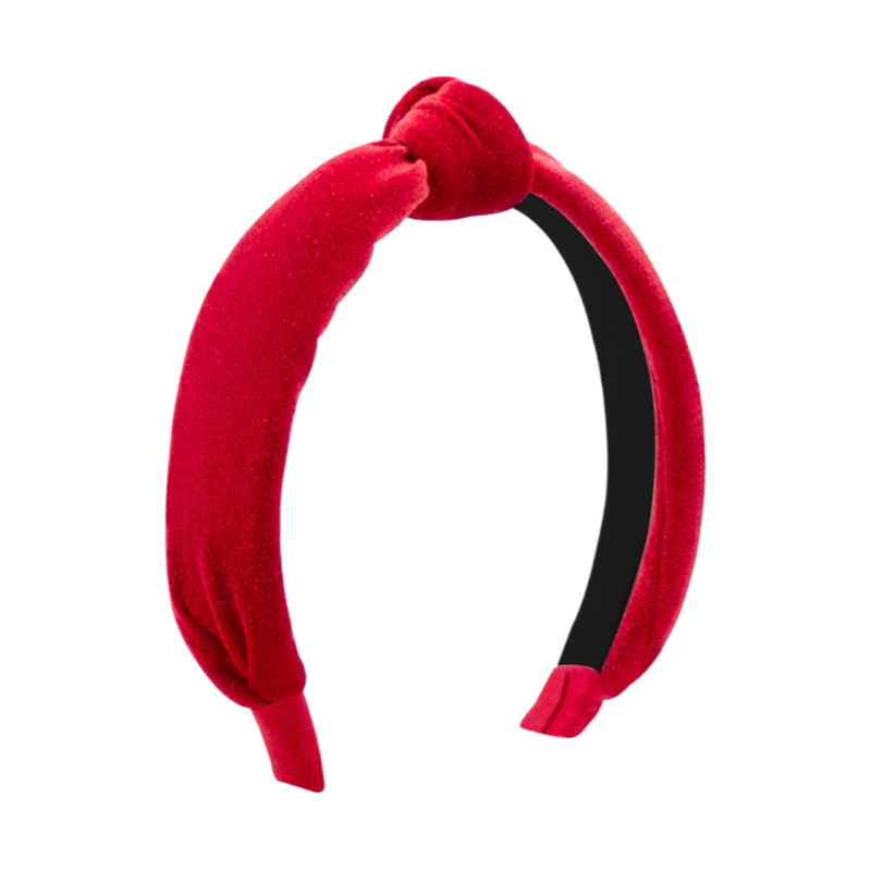 Wee Ones Wee Ones Red Sparkle Velvet Knot Headband