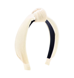 Wee Ones Wee Ones Antique White Sparkle Velvet Knot Headband