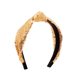Wee Ones Wee Ones Gold Sequin Knot Headband
