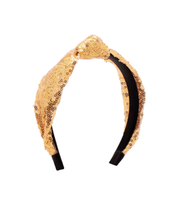 Wee Ones Wee Ones Gold Sequin Knot Headband