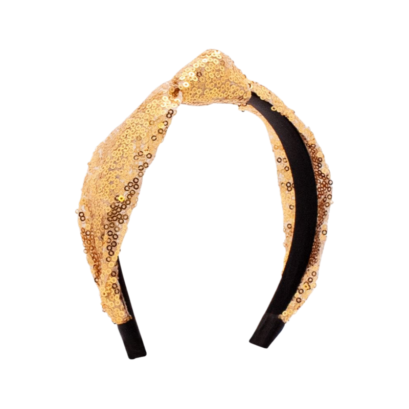 Wee Ones Wee Ones Gold Sequin Knot Headband