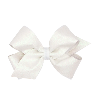 Wee Ones Wee Ones Medium White Glitter Bow