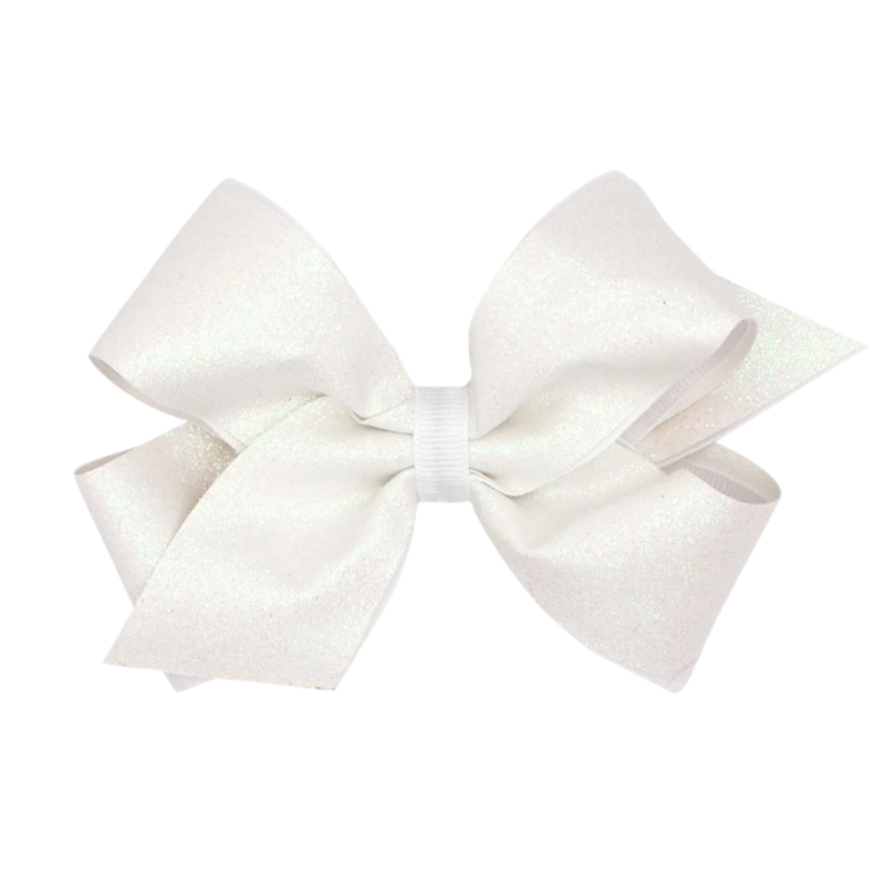 Wee Ones Wee Ones Medium White Glitter Bow