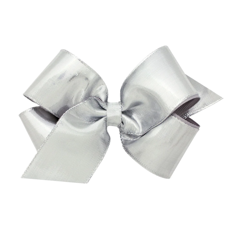 Wee Ones Wee Ones Medium Silver Metallic Bow