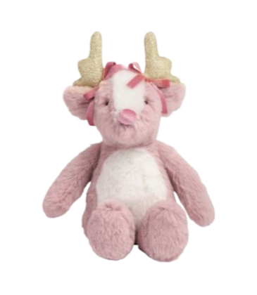 Mud Pie Mud Pie Pink Reindeer Mini Christmas Plush Pal