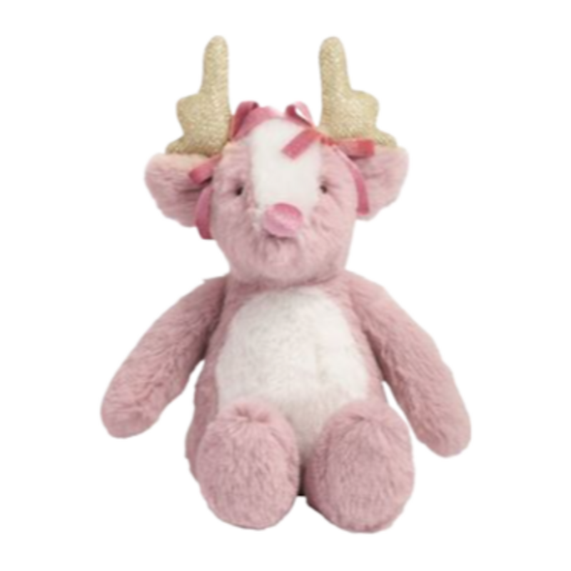 Mud Pie Mud Pie Pink Reindeer Mini Christmas Plush Pal