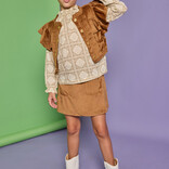Bisby Bisby Brown Faux Suede Mini Skort