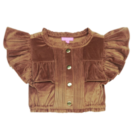 Bisby Bisby Brown Faux Suede Annie Top