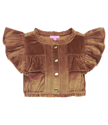 Bisby Bisby Brown Faux Suede Annie Top