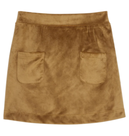 Bisby Bisby Brown Faux Suede Mini Skort