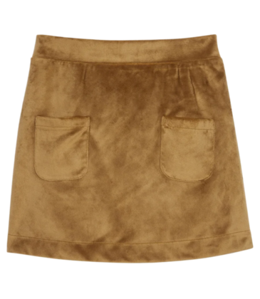 Bisby Bisby Brown Faux Suede Mini Skort
