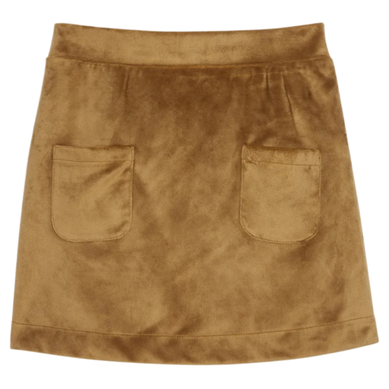 Bisby Bisby Brown Faux Suede Mini Skort