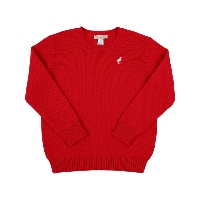 The Beaufort Bonnet Company TBBC Isaac's Sweater - Richmond Red/Palmetto Pearl