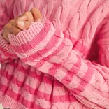 heart and arrow heart and arrow Pink Cable Knit Boxy Cropped Sweater