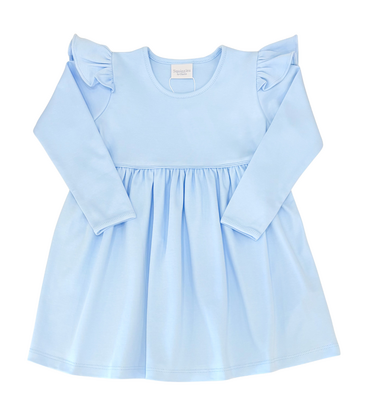 Squiggles Squiggles Blue Ruffle Dress