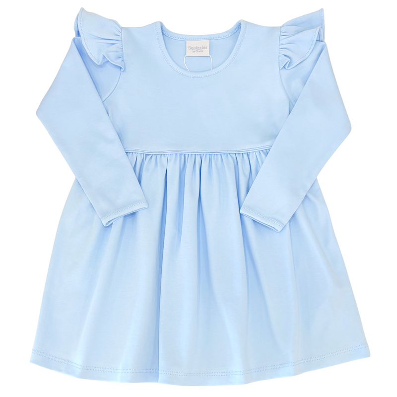 Squiggles Squiggles Blue Ruffle Dress