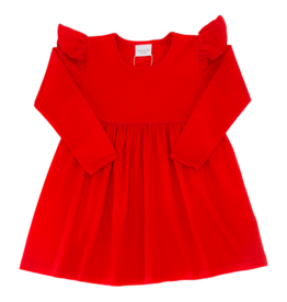 Squiggles Squiggles Red Ruffle Dress