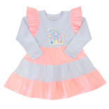Squiggles Squiggles Pastel Gingerbread Tiered Dress