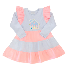 Squiggles Squiggles Pastel Gingerbread Tiered Dress