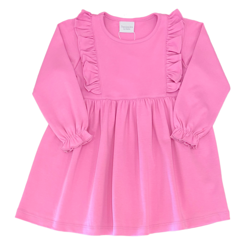 Squiggles Squiggles Purple Ruffle Dress