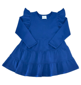 Squiggles Squiggles Navy Tiered Dress