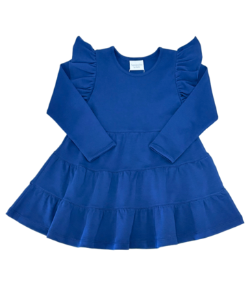 Squiggles Squiggles Navy Tiered Dress