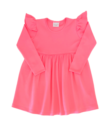 Squiggles Squiggles Pink Ruffle Dress
