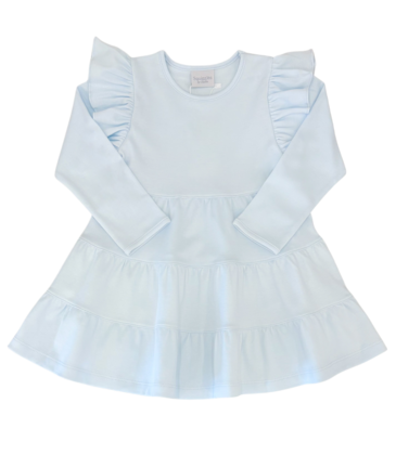 Squiggles Squiggles Light Blue Tiered Dress