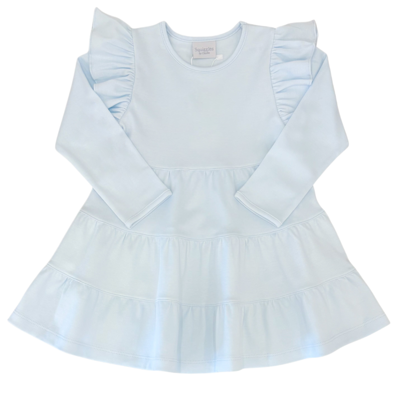 Squiggles Squiggles Light Blue Tiered Dress