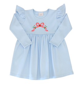 Squiggles Squiggles Holiday Bow Ruffle Dress