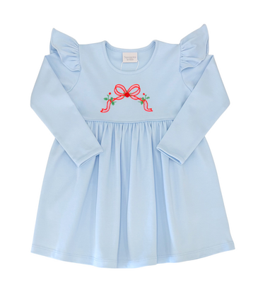 Squiggles Squiggles Holiday Bow Ruffle Dress