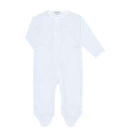 Nella Pima Nella Pima Blue Classic Stripes Zipper Footie