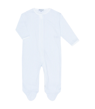 Nella Pima Nella Pima Blue Classic Stripes Zipper Footie