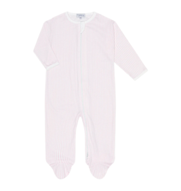 Nella Pima Nella Pima Pink Classic Stripes Zipper Footie