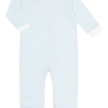 Nella Pima Nella Pima Blue Herringbone Zipper Footie