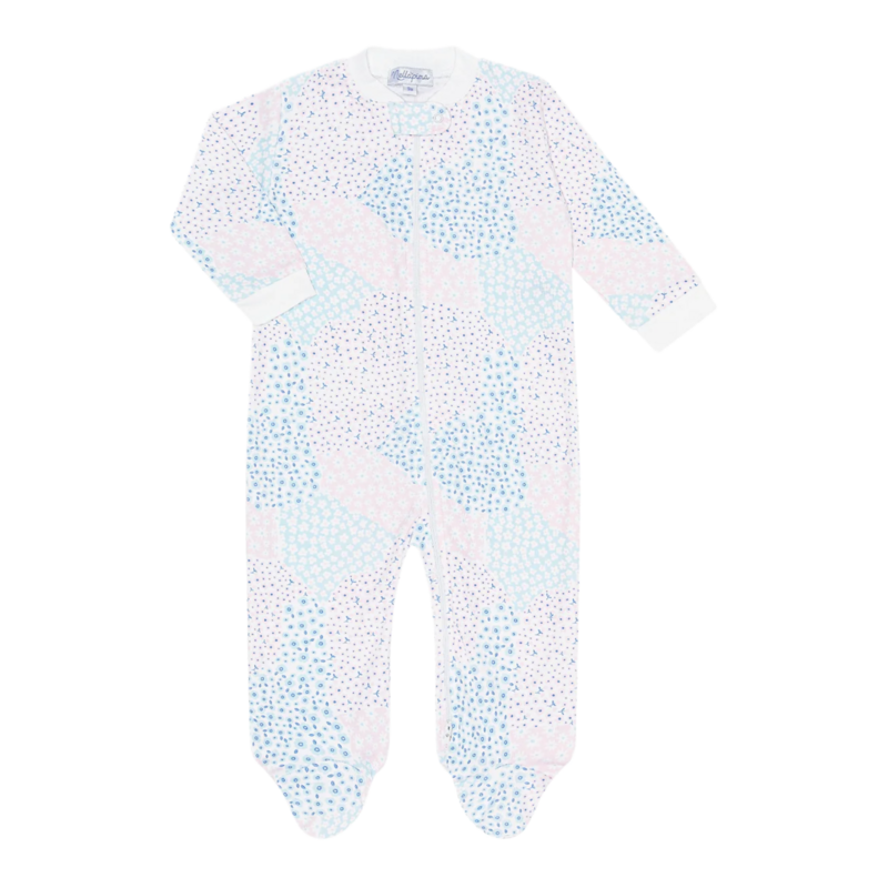 Nella Pima Nella Pima Patchwork Zipper Footie