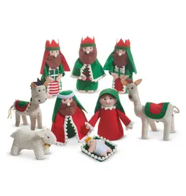Raz Imports 6" Nativity - Red/Green