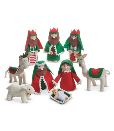 Raz Imports 6" Nativity - Red/Green