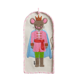 Raz Imports Needlepoint Pastel Mouse King Ballet Ornament