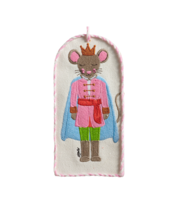 Raz Imports Needlepoint Pastel Mouse King Ballet Ornament