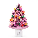 Raz Imports Vintage Tree Night Light - Metallic Pink