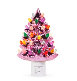 Raz Imports Vintage Tree Night Light - Metallic Pink
